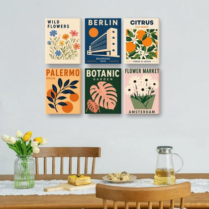 6 Mini-Gemälde | Wilder Garten Set