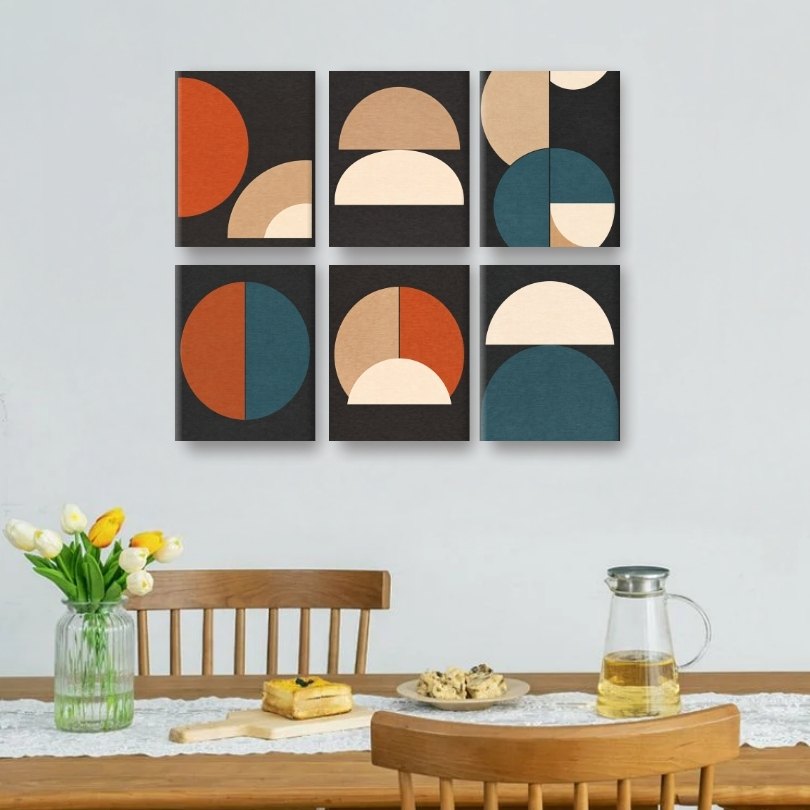 6 Mini-Gemälde | Moderne Formen Set