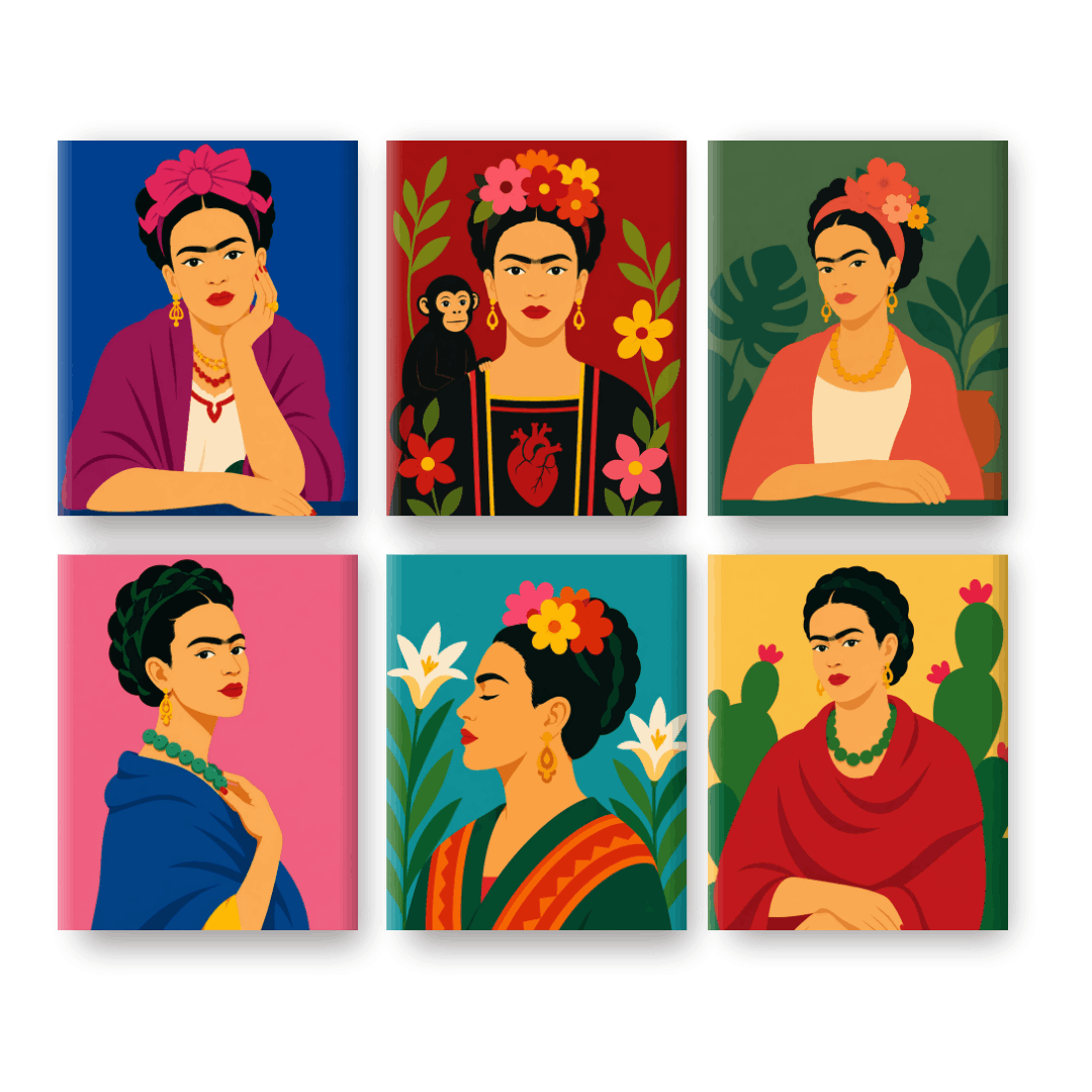 6 Mini-Gemälde | Frida Forever Set - Malen nach Zahlen