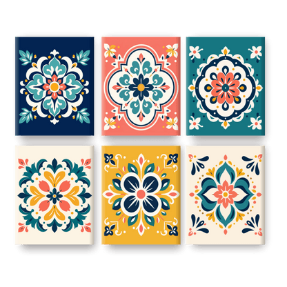 6 Mini-Gemälde | Mandala Kunst Set - Malen nach Zahlen