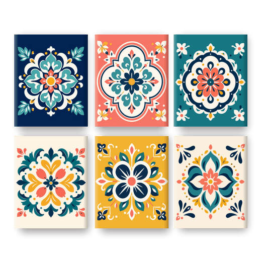 6 Mini-Gemälde | Mandala Kunst Set - Malen nach Zahlen