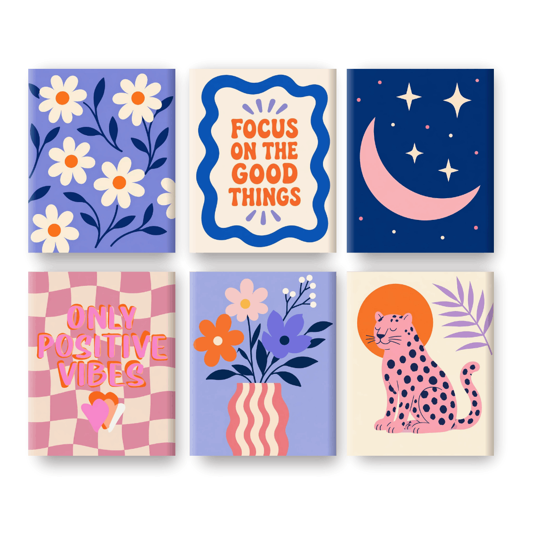 6 Mini-Gemälde | Positive-Vibes-Set - Malen nach Zahlen