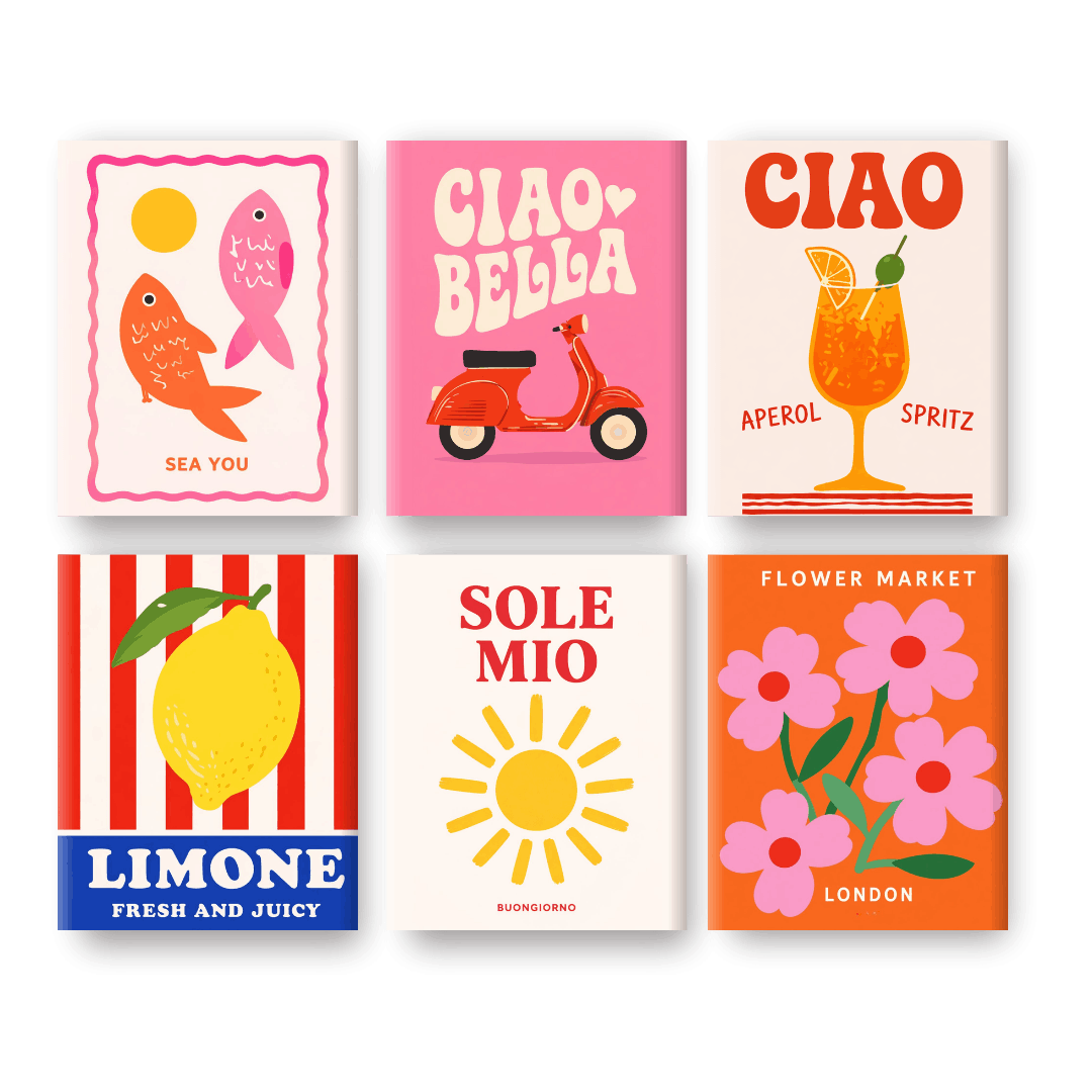 6 Mini-Gemälde | Ciao Bella Set - Malen nach Zahlen