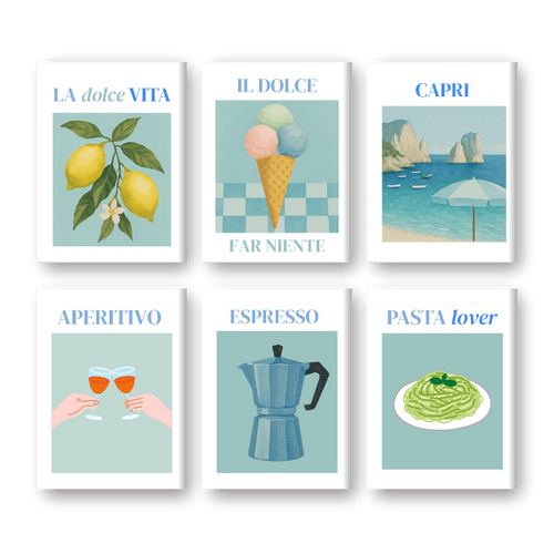 6 Mini-Gemälde | Der Geschmack von Italien-Set