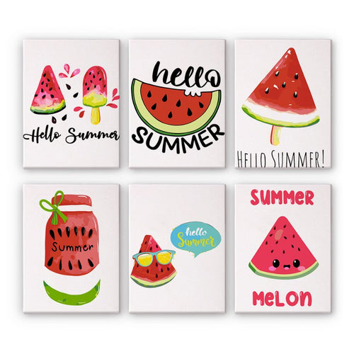  6 Mini-Gemälde | Summer Melon Set