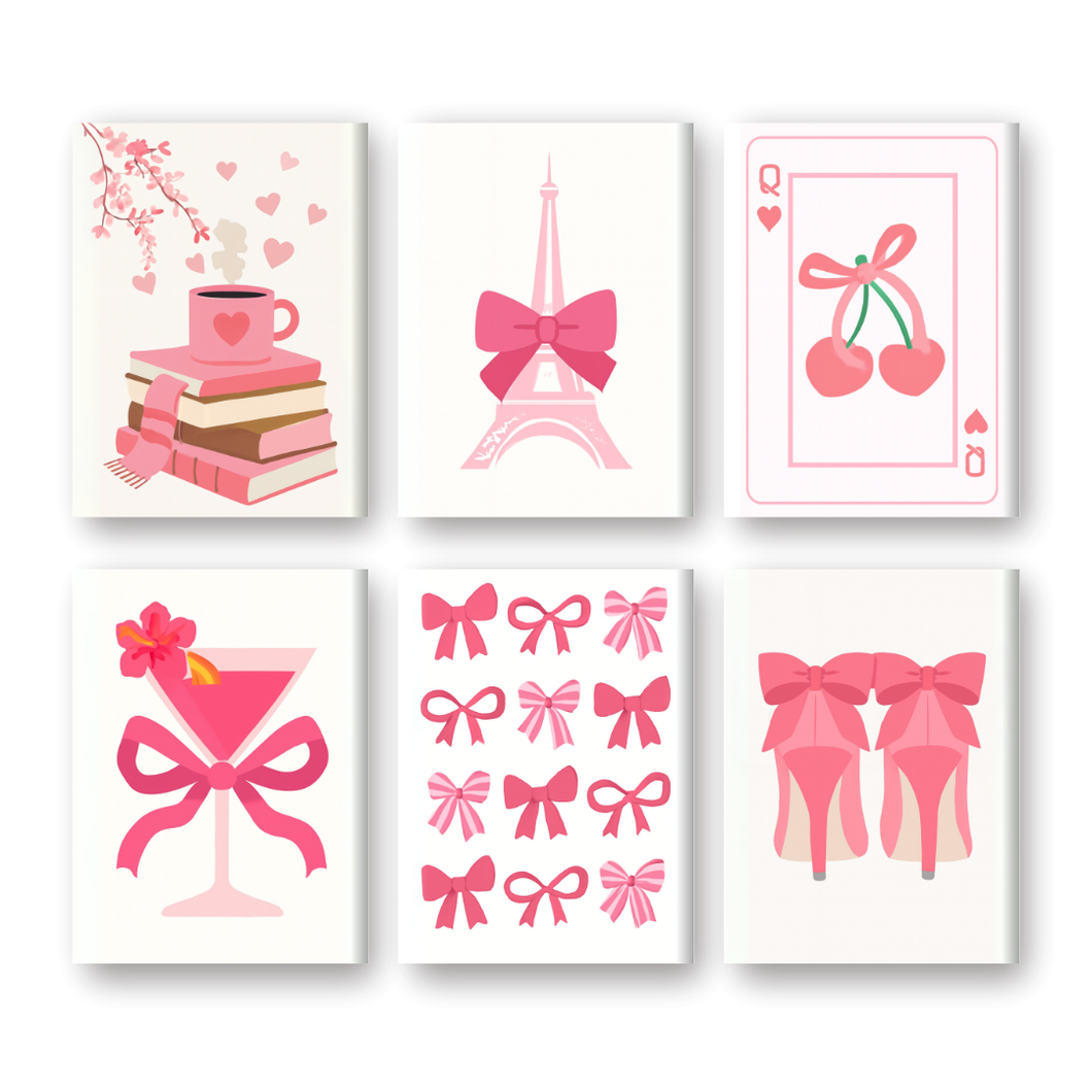 6 Mini Gemälde | Pink Vibes Set