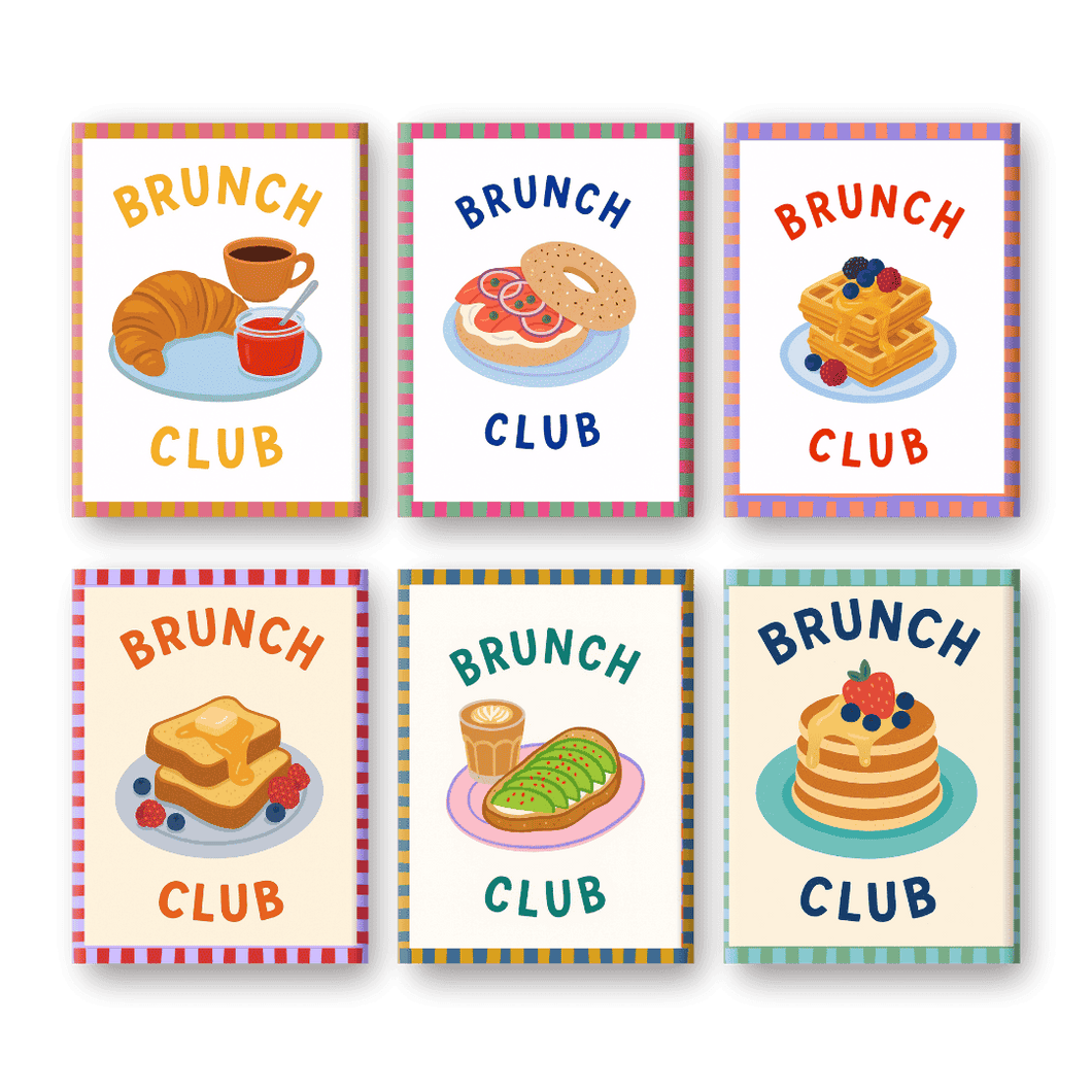 6 Mini Gemälde | Brunchclub Set