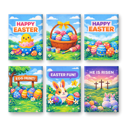 6 Mini-Gemälde | Buntes Ostern Set-Malen nach zahlen