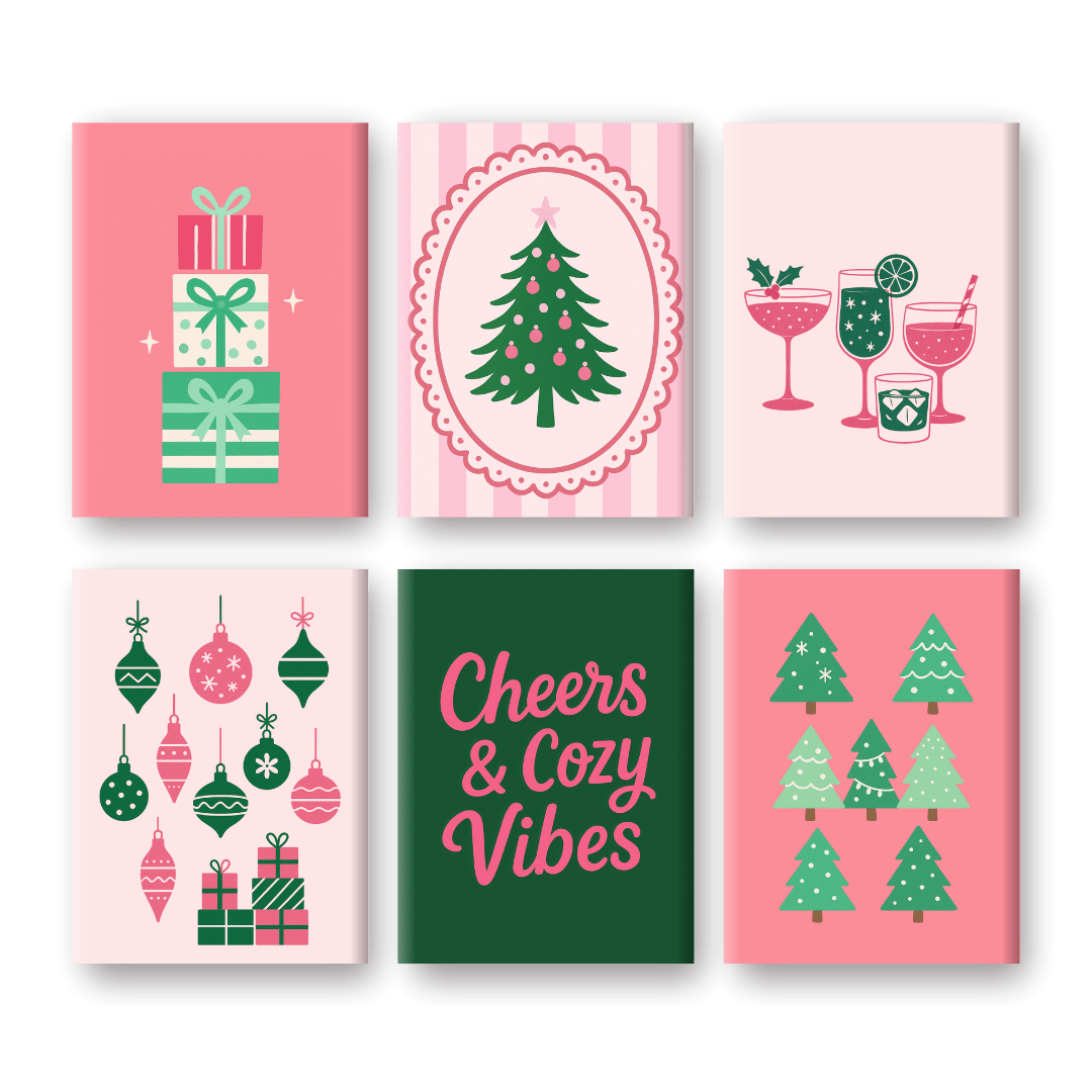 6 Mini-Gemälde | Cozy Vibes Weihnachts Set-Malen nach zahlen