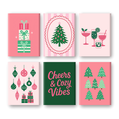 6 Mini-Gemälde | Cozy Vibes Weihnachts Set-Malen nach zahlen