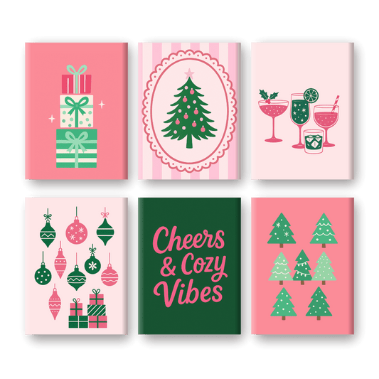 6 Mini-Gemälde | Cozy Vibes Weihnachts Set-Malen nach zahlen
