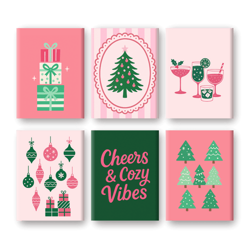 6 Mini-Gemälde | Cozy Vibes Weihnachts Set