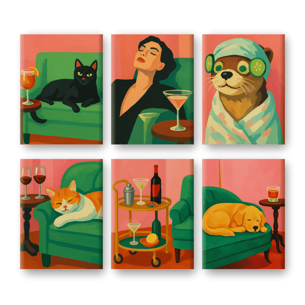 6 Mini Gemälde | Cozy Vibes Set