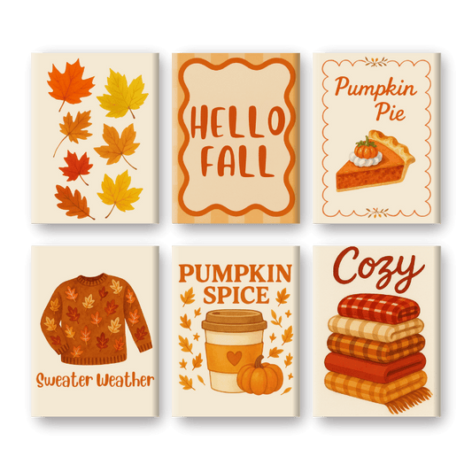 Malen nach Zahlen – 6 Mini-Gemälde | Herbst-Set-Malen nach zahlen