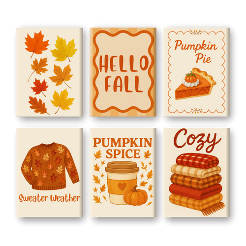 Malen nach Zahlen – 6 Mini-Gemälde | Herbst-Set