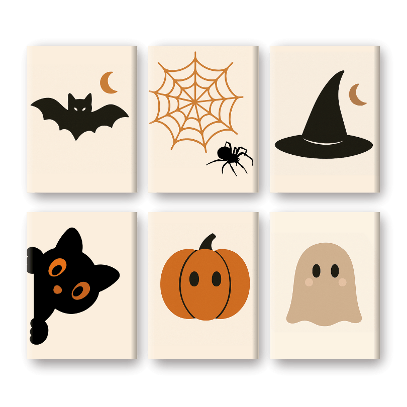 Malen nach Zahlen – 6 Mini Gemälde | Halloween Set