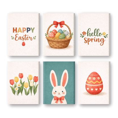 6 Mini-Gemälde | Frohe Ostern Set-Malen nach zahlen