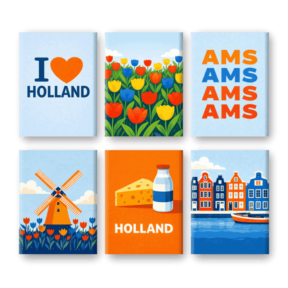 6 Mini-Gemälde | I Love Holland Set-Malen nach zahlen