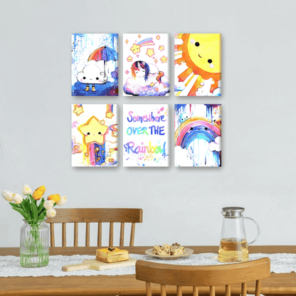6 Mini-Gemälde | Kawaii Rainbow Set - by Tiny Tami - Mockup