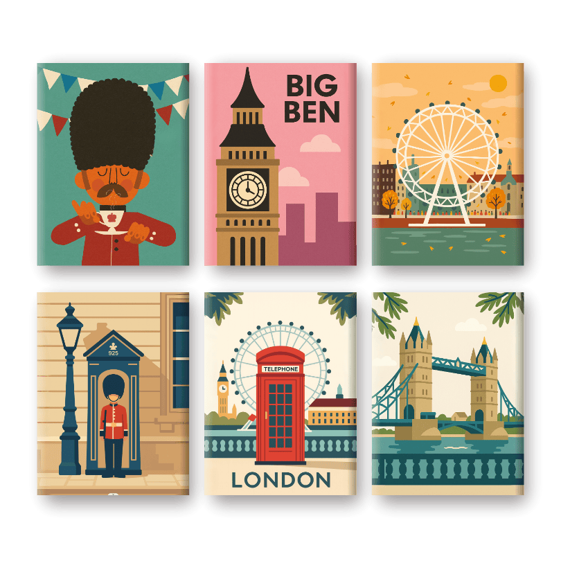 Malen nach Zahlen – 6 Mini Gemälde | London Set