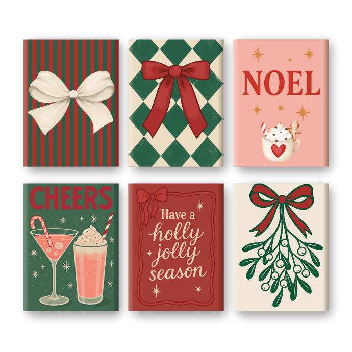 Malen nach Zahlen – 6 Mini-Gemälde | Frohe Weihnachten-Set