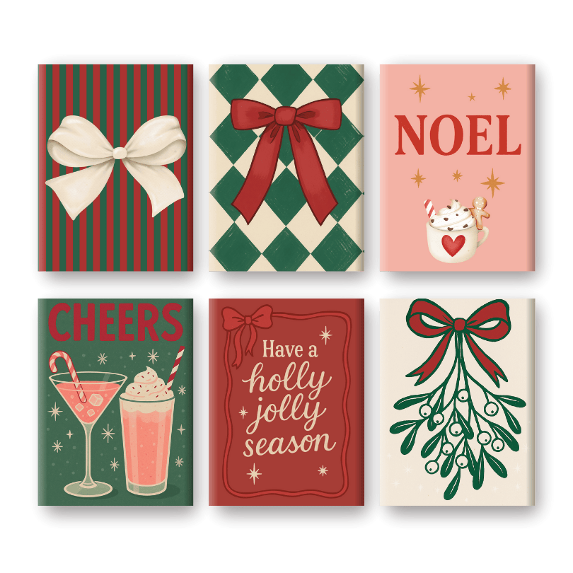 Malen nach Zahlen – 6 Mini Gemälde | Frohe Weihnachten Set