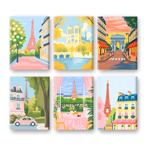 6 Mini-Gemälde | Paris Set