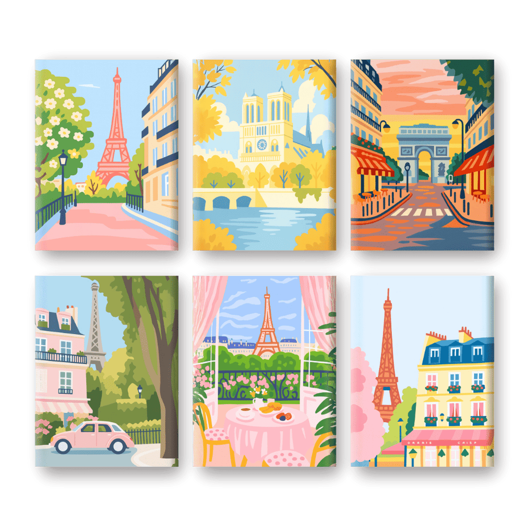 6 Mini Gemälde | Paris Set