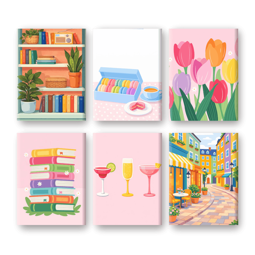 6 Mini-Gemälde | Pastellmomente Set-Malen nach zahlen