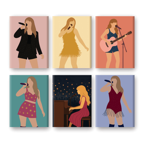 6 Mini-Gemälde | Pop Icon Set