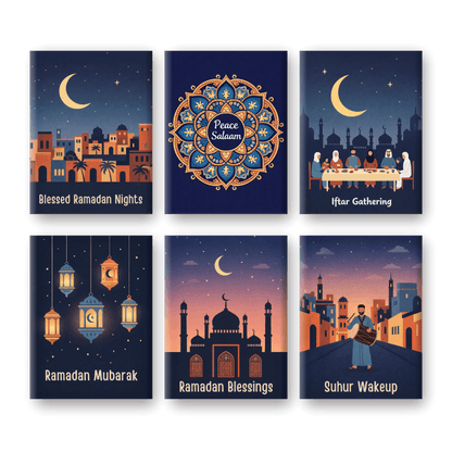 6 Mini-Gemälde | Ramadan Set-Malen nach zahlen