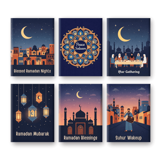 6 Mini-Gemälde | Ramadan Set-Malen nach zahlen