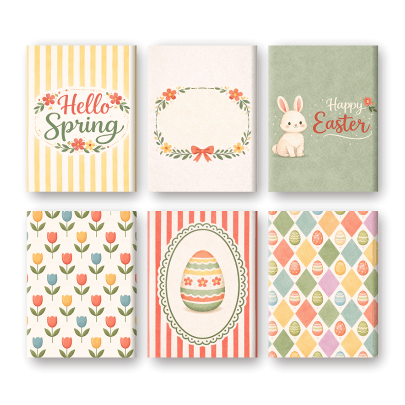 6 Mini-Gemälde | Frühling & Ostern Set-Malen nach zahlen