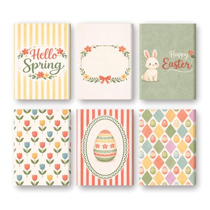 6 Mini-Gemälde | Frühling & Ostern Set-Malen nach zahlen
