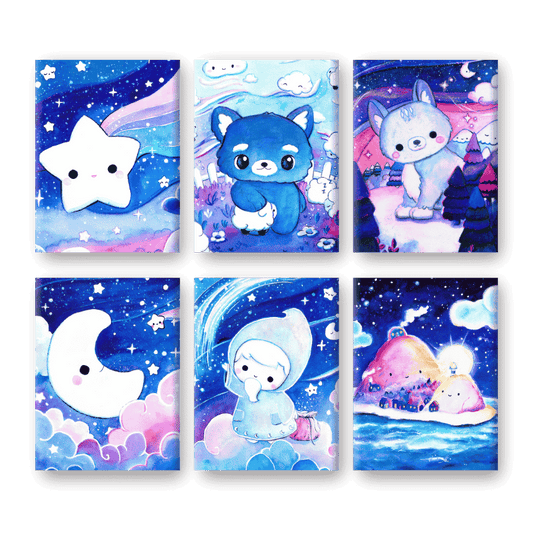 6 Mini-Gemälde | Sweet Dreams Set - by Tiny Tami-Malen nach zahlen