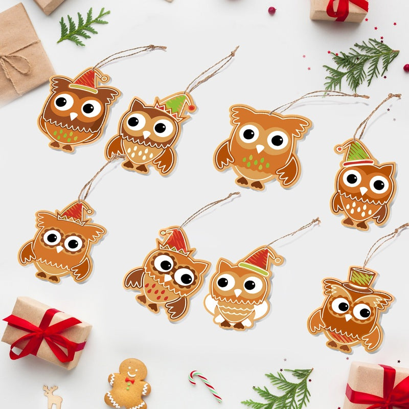 8 XL Weihnachtsanhängern | Festliches Weihnachtseulen-Set