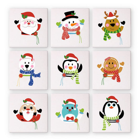 Malen nach Zahlen - Malen nach Zahlen - 9 Mini-Gemälde | Weihnachtsset