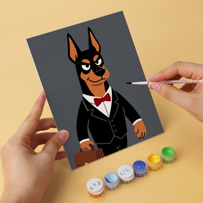 6 Mini-Gemälde auf Holzplatte – Schicke Hunde Set