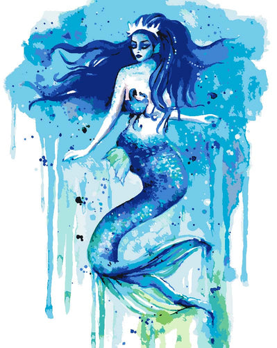 Malen nach Zahlen - Malen nach Zahlen - Meerjungfrau Aquaria - by Tiny Tami