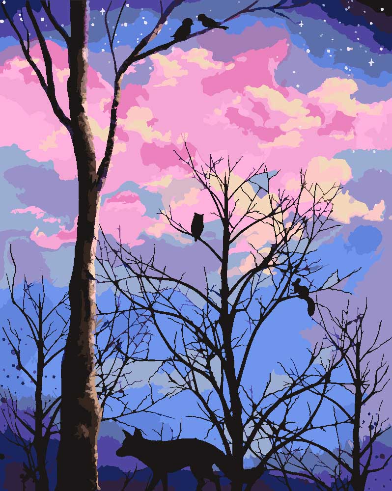 Malen nach Zahlen   Malen nach Zahlen   Purple Sky   by Tiny Tami