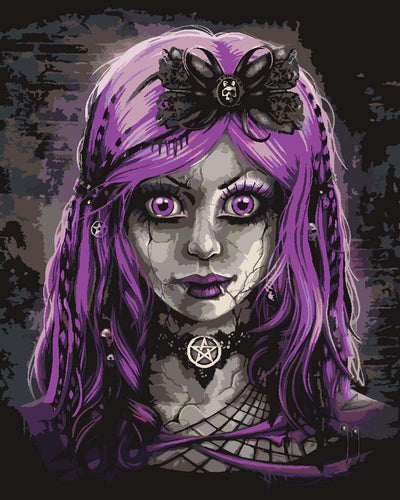 Malen nach Zahlen - Malen nach Zahlen - Gothic Doll - by Sarah Richter