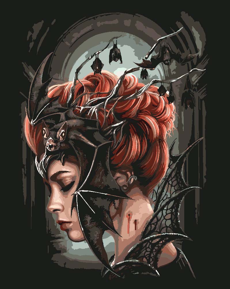 Malen nach Zahlen   Malen nach Zahlen   Queen of the night   by Sarah Richter