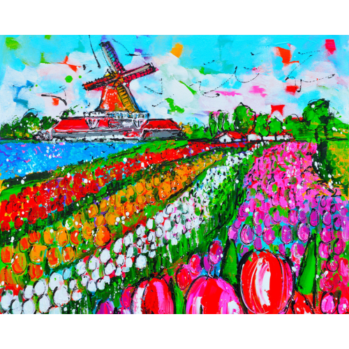 Malen nach Zahlen - Fröhliche Malerei - Tulpenfeld