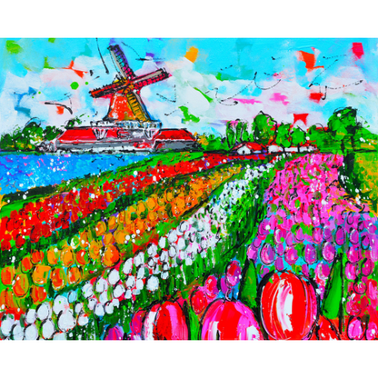 Malen nach Zahlen - Fröhliche Malerei - Tulpenfeld
