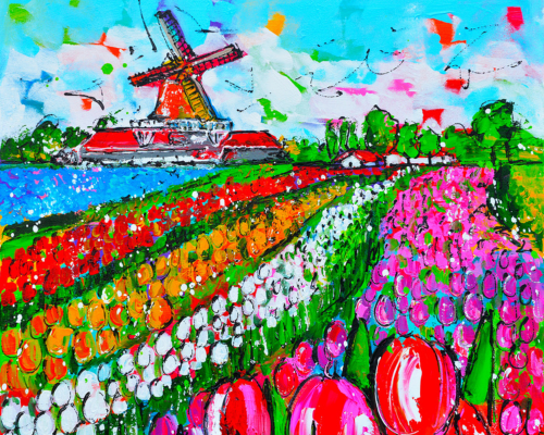Malen nach Zahlen - Fröhliche Malerei - Tulpenfeld