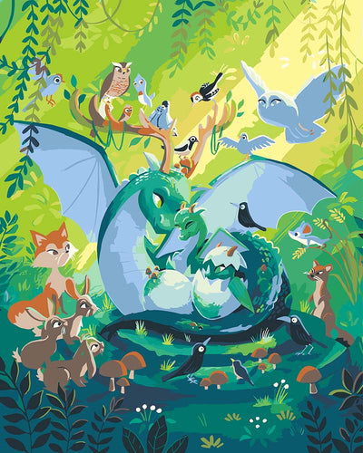 Malen nach Zahlen - Malen nach Zahlen - Forest Dragon - by saphina art
