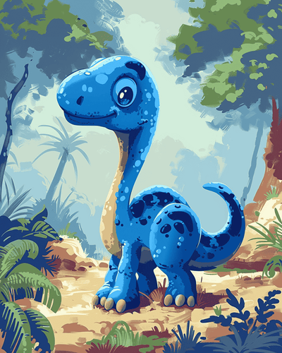Malen nach Zahlen - Malen nach Zahlen - Blauer Dinosaurier