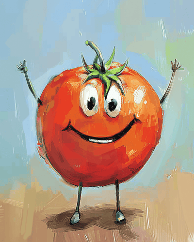 Malen nach Zahlen - Malen nach Zahlen - Glückliche Tomate