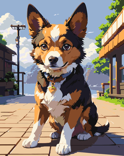 Malen nach Zahlen - Malen nach Zahlen - Anime-Hund