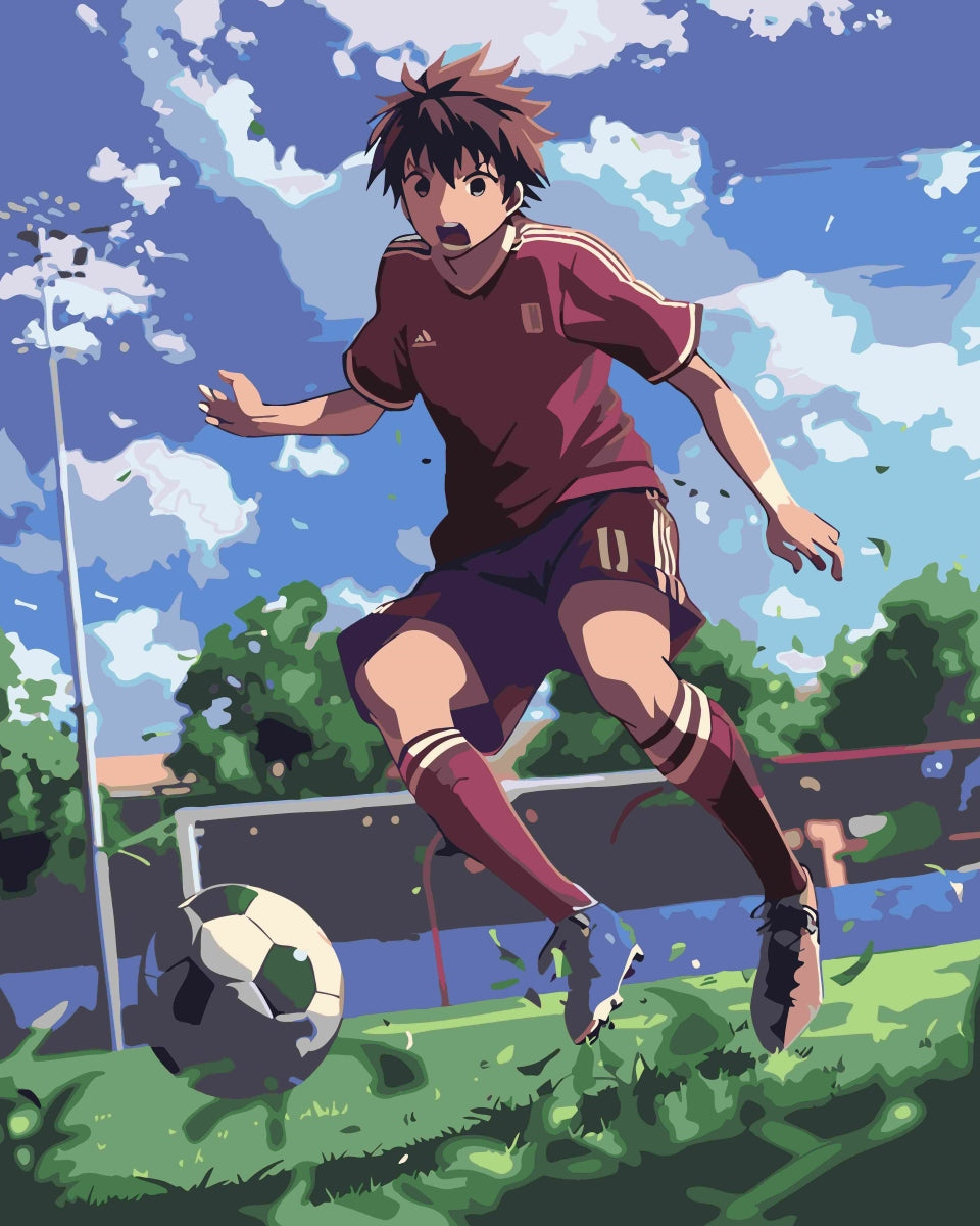 Malen nach Zahlen   Malen nach Zahlen   Anime Footballspieler